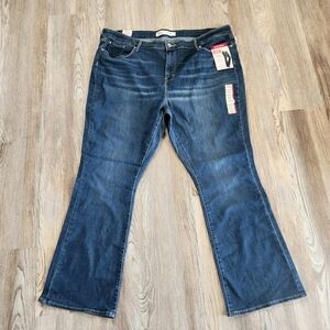 Levi's Simply Stretch Mid Rise Bootcut Jeans Womens 37x32  Medium Wash NEW